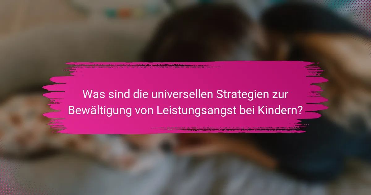 Was sind die universellen Strategien zur Bewältigung von Leistungsangst bei Kindern?