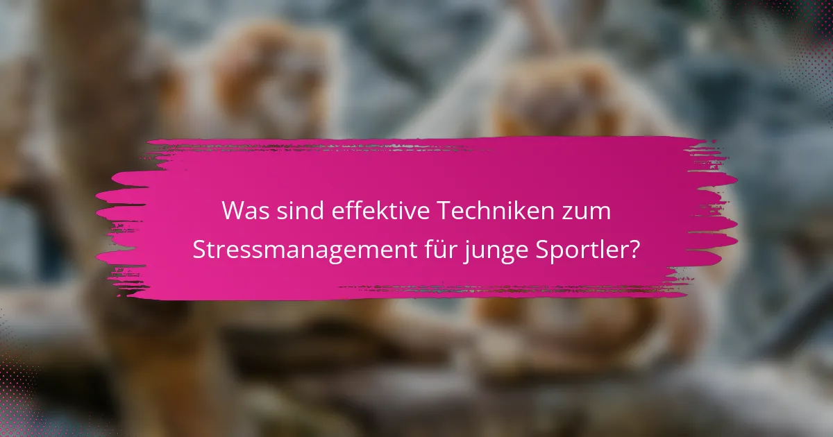 Was sind effektive Techniken zum Stressmanagement für junge Sportler?