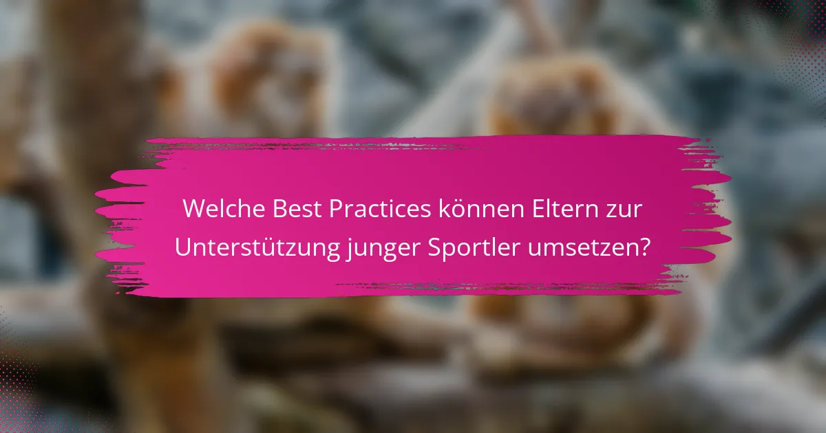 Welche Best Practices können Eltern zur Unterstützung junger Sportler umsetzen?