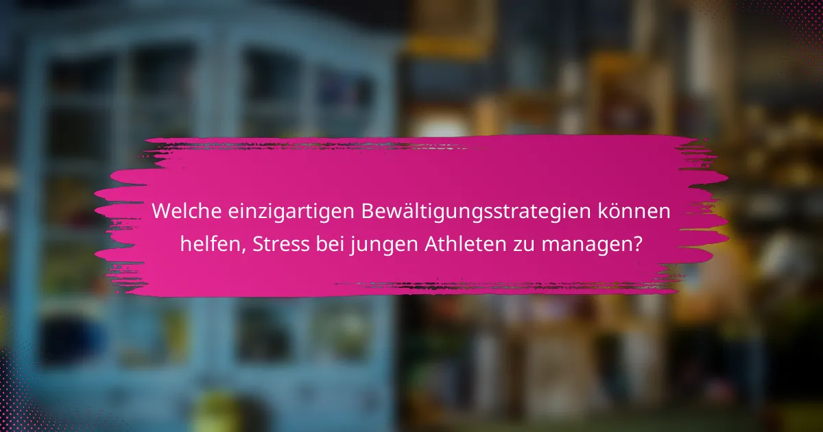 Welche einzigartigen Bewältigungsstrategien können helfen, Stress bei jungen Athleten zu managen?