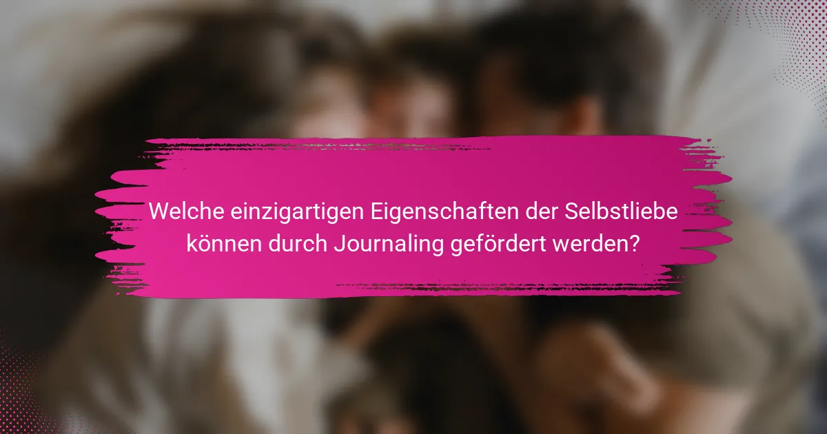 Welche einzigartigen Eigenschaften der Selbstliebe können durch Journaling gefördert werden?