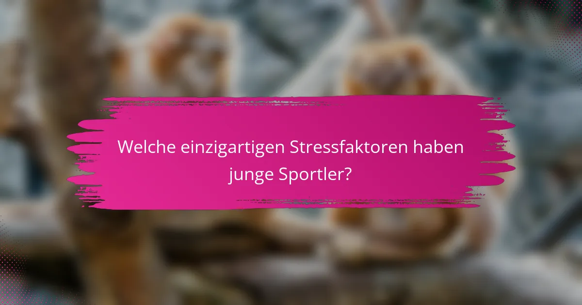 Welche einzigartigen Stressfaktoren haben junge Sportler?