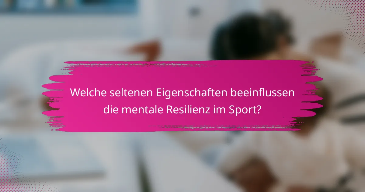 Welche seltenen Eigenschaften beeinflussen die mentale Resilienz im Sport?