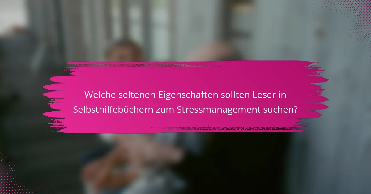 Welche seltenen Eigenschaften sollten Leser in Selbsthilfebüchern zum Stressmanagement suchen?